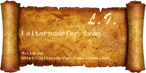 Leitersdorfer Iván névjegykártya
